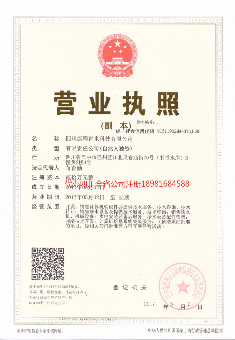 恩阳恩阳康程育米科技有限公司